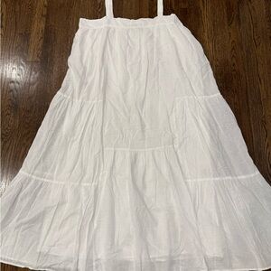 Jenni Kayne Summer Sleeveless Square Neck Lined Midi Dress White Size XXL